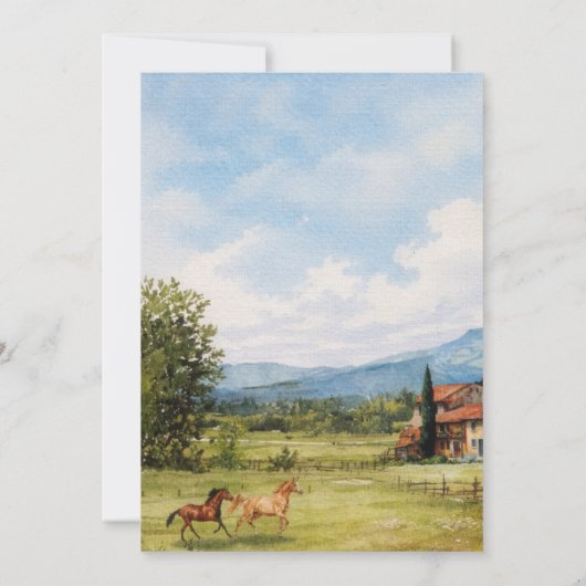 Tuscan Countryside Landscape Monogram Wedding  招待状 (裏面)