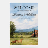 Tuscan Countryside Landscape Wedding Welcome アクリルサイン (正面)