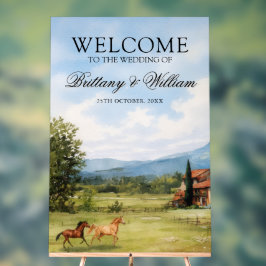 Tuscan Countryside Landscape Wedding Welcome アクリルサイン