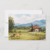 Tuscan Countryside Scenery Wedding Response Card 出欠カード (裏面)