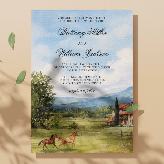 Tuscan-Inspired Countryside Landscape Wedding 招待状
