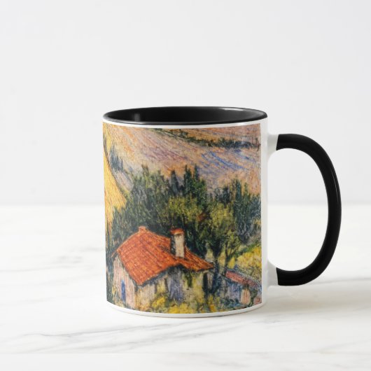 Tuscan landscape art | countryside painting print マグカップ (右)