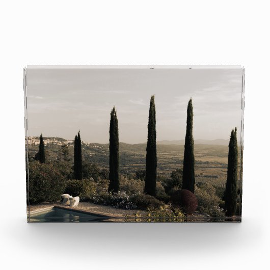 Tuscan landscape hidden behind cypresses (2024) フォトブロック (正面)