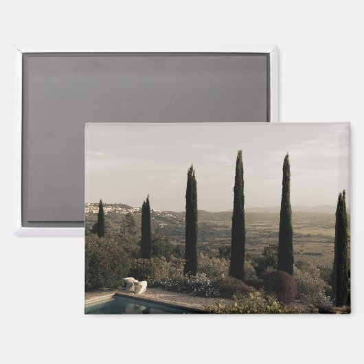 Tuscan landscape hidden behind cypresses (2024) マグネット (正面/裏面)