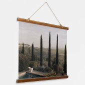 Tuscan landscape hidden behind cypresses (2024) 吊り下げ型タペストリー (傾斜あり)