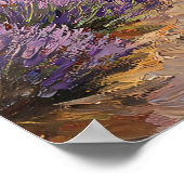 Tuscan Lavender Field with Stone Cottage ポスター (角)