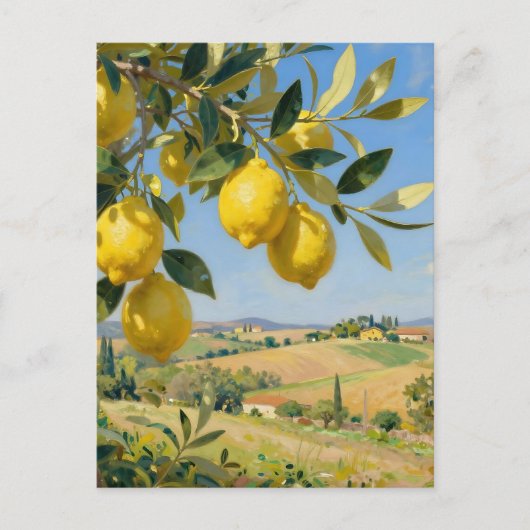 Tuscan Lemon Tree Landscape ポストカード (正面)