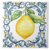 Tuscan Rustic Mediterranean Blue & Yellow タイル (正面)