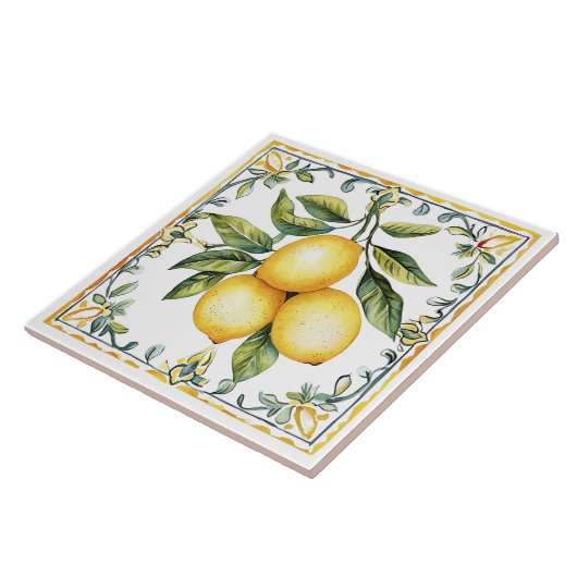 Tuscan Rustic Mediterranean Yellow Lemon タイル (側面)