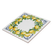 Tuscan Rustic Mediterranean Yellow Lemon Wreath タイル (側面)