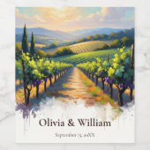 Tuscan Sunset Vineyard ワインラベル (シングルラベル)