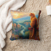 Tuscan Sunset with a Ginger Cat クッション (ブランケット)
