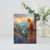 Tuscan Sunset with a Ginger Cat ポストカード (スタンド正面)