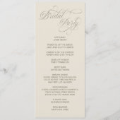 Tuscan Valla Calligraphy double side program card  プログラム (裏面)