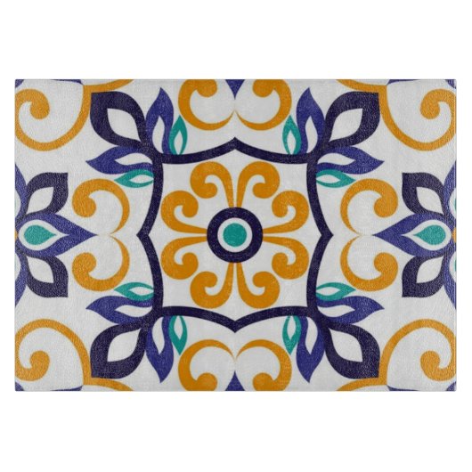 Tuscan Verve Vibrant Scrollwork  Mediterranean  カッティングボード (正面)
