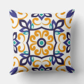 Tuscan Verve Vibrant Scrollwork Mediterranean クッション (裏面)
