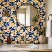 Tuscan Verve Vibrant Scrollwork  Mediterranean  タイル