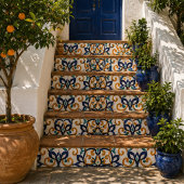 Tuscan Verve Vibrant Scrollwork Mediterranean タイル