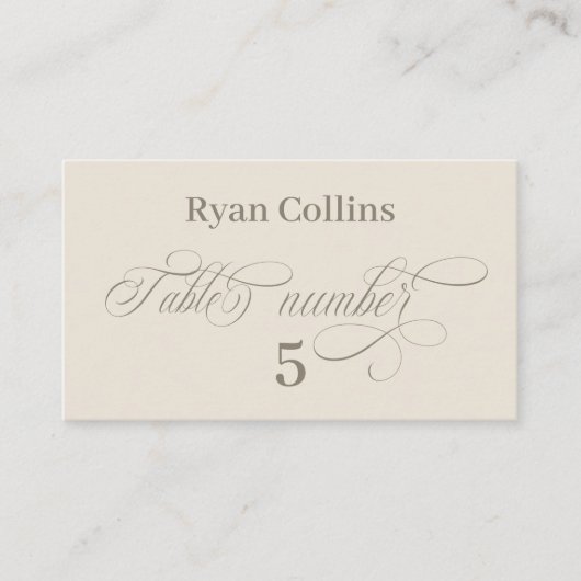 Tuscan Villa Calligraphy Place Cards プレイスカード (正面)