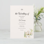 Tuscan Villa Wedding Program Elegant Italy プログラム (スタンド正面)