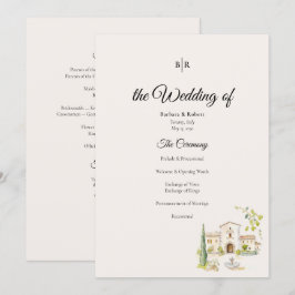 Tuscan Villa Wedding Program Elegant Italy プログラム