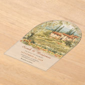 Tuscan Vineyard Arch Acrylic Wedding Invitation アクリル招待状 (レイダウン)