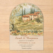 Tuscan Vineyard Arch Acrylic Wedding Invitation アクリル招待状 (正面)