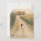 Tuscan Vineyard Elegant Arch Wedding  Invitation 招待状 (裏面)
