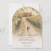 Tuscan Vineyard Elegant Arch Wedding  Invitation 招待状 (正面)
