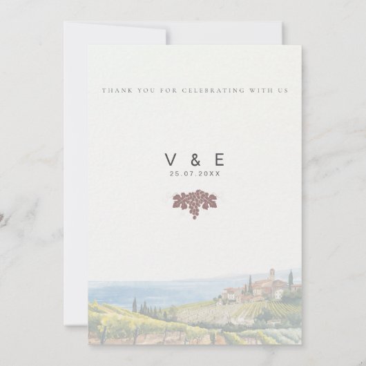 Tuscan Vineyard Wedding RSVP Card | Editable  招待状 (裏面)