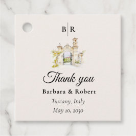 Tuscan Wedding Thank You フェイバータグ