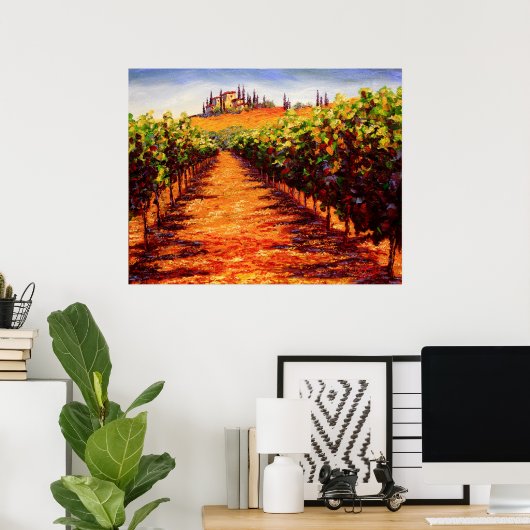 Tuscan Wine Vineyard ポスター (ホームオフィス)