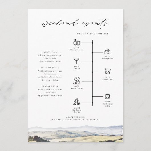 TUSCANY宛先ウェルカムレターのタイムライン メニュー (裏面)