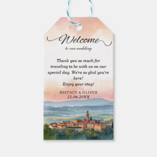 TUSCANY イタリア 水彩 スカイライン 写真 ウェディング ギフトタグ