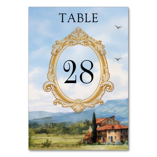 Tuscany Countryside Wedding Table Number テーブルナンバー (正面)
