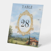 Tuscany Countryside Wedding Table Number 台座サイン (正面)