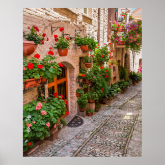 Tuscany, Italy - a quaint street ポスター