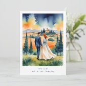Tuscany Italy Colorful Field Landscape Wedding  セーブザデート (スタンド正面)