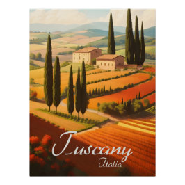 Tuscany Italy Countryside Travel Poster ポスター