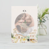 Tuscany Italy Destination Photo Wedding 招待状 (スタンド正面)