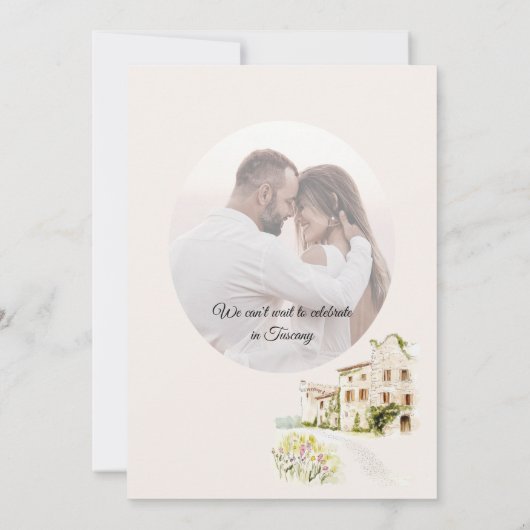 Tuscany Italy Destination Wedding セーブザデート (裏面)