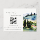 Tuscany Italy Landscape結婚のQRコードRSVP エンクロージャーカード (正面)