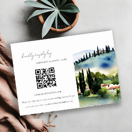 Tuscany Italy Landscape結婚のQRコードRSVP エンクロージャーカード