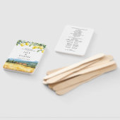 Tuscany Italy Lemons Watercolor Wedding Program ハンドファン (組立なし)