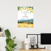 Tuscany Italy Lemons Wedding Welcome Sign ポスター (ホームオフィス)