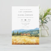 Tuscany Italy Rustic Country All In One Wedding 招待状 (スタンド正面)