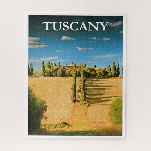 Tuscany, Italy travel poster ジグソーパズル (縦)