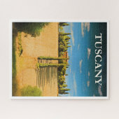 Tuscany, Italy travel poster ジグソーパズル (横)