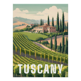 Tuscany Italy Travel Poster ポスター