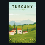 Tuscany Italy Travel Vintage Art ポスター<br><div class="desc">Tuscany vector art design. Its capital,  Florence,  is home to some of the world’s most recognizable Renaissance art and architecture,  including Michelangelo’s "David" statue.</div>